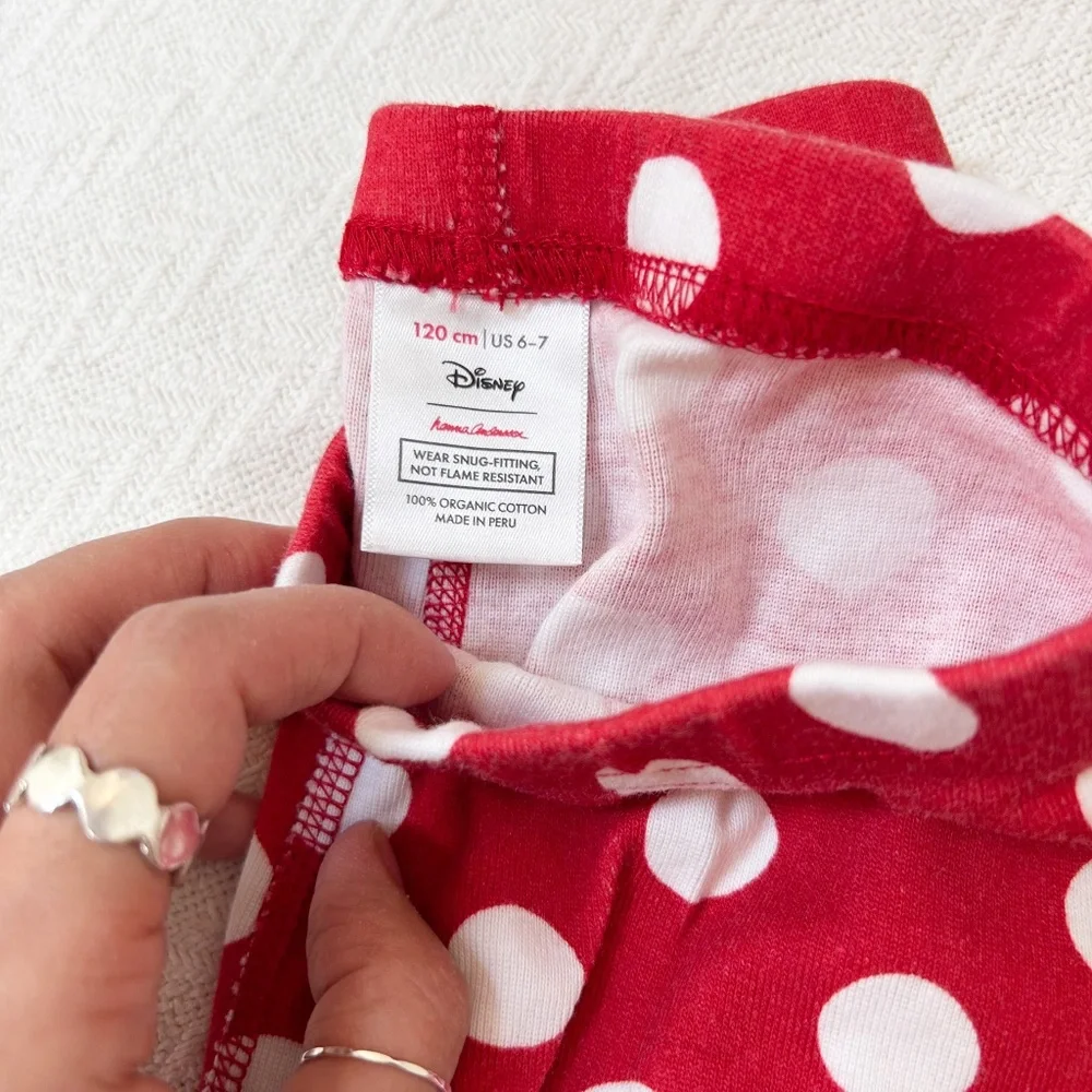 Hanna Andersson | Disney Minnie Mouse Pajamas - sz 6-7, red polka dots, two pc